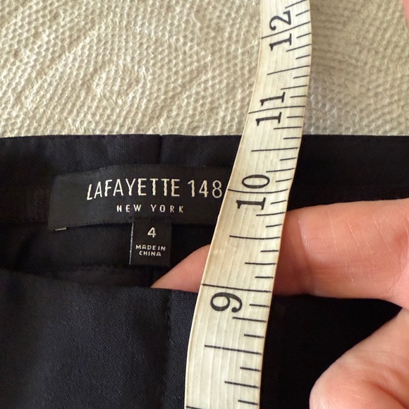 Lafayette 148 NY Black Lightweight Stretch Wool Classic Trousers Size 4 - Picture 9 of 12